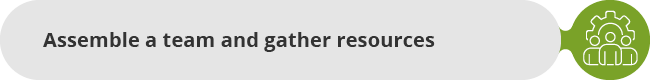 2. Assemble a team and gather resources. 