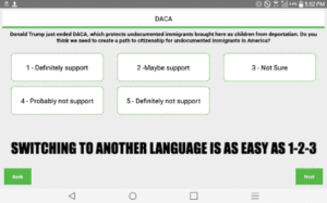 GIF showing the Grassroots Unwired Language Translation Feature