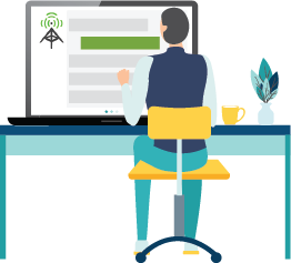 This graphic shows a canvasser using Grassroots Unwired’s digital canvassing software.